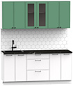 Готовая кухня Интермебель Лион-14 В-1 1.8м (мята софт/белый софт/сесамо)