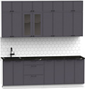 Готовая кухня Интермебель Лион-8 В-1 2.4м (графит софт/сесамо)