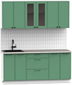 Готовая кухня Интермебель Лион-14 В-1 1.8м (мята софт/мрамор лацио белый)