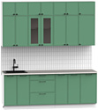 Готовая кухня Интермебель Лион-7 В-1 2.2м (мята софт/мрамор лацио белый)