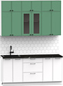 Готовая кухня Интермебель Лион-4 В-1 1.8м (мята софт/белый софт/сесамо)