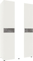 Шкаф распашной Doma Лотос 3х-дверный с зеркалом 1200 (белый/бетон серый)