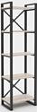 Стеллаж Hype Mebel Стандарт 50x170 (черный/древесина белая)