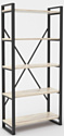 Стеллаж Hype Mebel Стандарт-2 80x200 (черный/древесина белая)