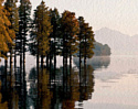 Картина Stamprint Деревья в воде АT039 (80x100)