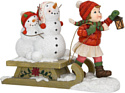 Статуэтка Fissman Девочка со снеговиками на санях 0242