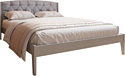 Кровать Bama Ева (180x200, серый/велюр)
