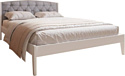 Кровать Bama Ева (180x200, белый/велюр)