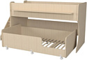 Двухъярусная кровать Капризун 12 Р444-2 с лестницей и ящиками (дуб млечный)