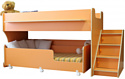 Двухъярусная кровать Капризун 12 Р444-2 с лестницей и ящиками (оранжевый)