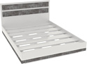 Кровать Doma Лотос парящая 160x200 (белый/бетон серый)