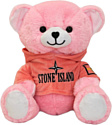 Большая игрушка Sun&Rain Медведь Stone Islande (розовый/персиковое худи)