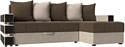 Угловой диван Лига диванов Венеция правый 108434 (рогожка коричневый/бежевый)