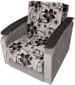 Кресло-кровать Асмана Виктория с декором 2 (рогожка цветок крупный коричневый/рогожка беж)