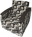 Кресло-кровать Асмана Виктория с декором 2 (рогожка кубики коричневые)