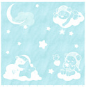 Полотенце Нордтекс Облачко Мишки на облачке МХ42 100x100 (нежно-бирюзовый/белый)