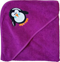 Полотенце с капюшоном Goodness Детское 100x100 (фиолетовый/пингвин)