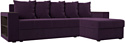 Угловой диван Лига диванов Дубай лайт правый 114147 (велюр фиолетовый)