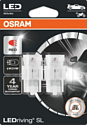 Светодиодная лампа Osram W21W LEDriving Red 2шт