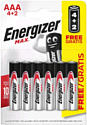 Батарейка Energizer Max LR03 AAA BL4+2 6 шт. E300157304P