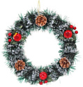 Рождественский венок Серпантин Сказочная ягода 30 см (зеленый/красный) 201-0982