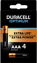Батарейка DURACELL Optimum LR03/MX2400 4BP 4шт