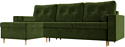 Угловой диван Лига диванов Белфаст левый 112243L (микровельвет зеленый)
