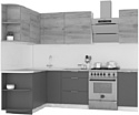 Готовая кухня Интермебель Микс Топ-11 1.9x1.5м правая (белый премиум-дуб крафт зол-венато)