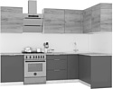 Готовая кухня Интермебель Микс Топ-23 2.1x1.42м прав (белый премиум-дуб крафт зол-венато)
