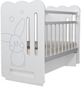 Классическая детская кроватка VDK Sweet Rabbit колесо-качалка с маятником (белый)