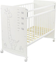 Классическая детская кроватка СКВ-Компани 4 Жираф 401001-2 (белый/серый)