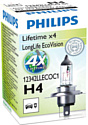 Галогенная лампа Philips H4 LongLife EcoVision 1шт [12342LLECOC1]