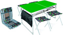 Nika комплект мебели складной ССТ-К3/6 зеленый/принт зеленые листья