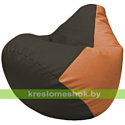Flagman Бескаркасное кресло-мешок Груша Г2.3-1620 чёрный, оранжевый