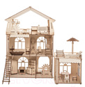 Кукольный домик ХэппиДом Коттедж с пристройкой и мебелью Premium / HK-D011