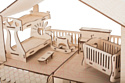 Кукольный домик ХэппиДом Коттедж с пристройкой и мебелью Premium / HK-D011