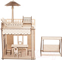 Кукольный домик ХэппиДом Пристройка с мебелью и качелями Premium / HK-M009