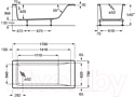 Ванна акриловая Roca Hall 170x75 / ZRU9302768 + ZRU9302770