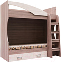 Двухъярусная кровать детская SV-мебель Город Ж 80x186 с ящиком