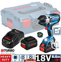 Аккумуляторный гайковёрт Bosch GDS 18V-1050 HC Professional (06019J8202) бесщет, 2 акк. 8 А/ч, L-Boxx