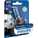 Галогенная лампа Philips H11 CrystalVision Blister 1шт
