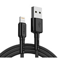 Кабель VIPFAN X02 USB-Lightning 3A 1.8 м (черный)