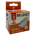 Лампа светодиодная BELSVET LED-M MR16 8W 3000K GU5.3