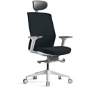Кресло Bestuhl J1 (бел. рама, спинка-сетка, сиденье-ткань,черный)