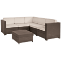 Keter Набор уличной мебели (скамья угловая,столик) PROVENCE SET+COFFEE TBL, коричневый
