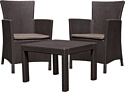 Keter Набор мебели (2 кресла, столик) Rosario Balcony, коричневый