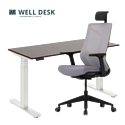 Комплект мебели WellDesk cтол регулируемый, белый/дуб стирлинг  + кресло Chair Meister Nature ll