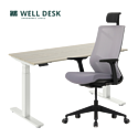 Комплект мебели WellDesk cтол регулируемый, белый/сосна натуральная + кресло Chair Meister Nature ll