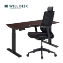 Комплект мебели WellDesk cтол регулируемый, черный/дуб стирлинг + кресло Chair Meister Nature ll
