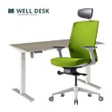 Комплект мебели WellDesk cтол регулируемый, белый/сосна натуральная + кресло BESTUHL J1